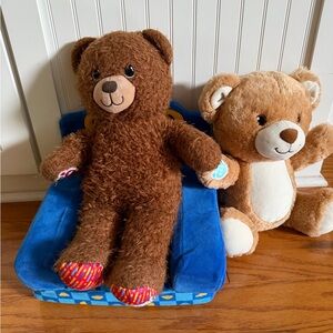 Build-A-Bear Brown and Tan Plush Bear Stuffed Animal Duo Pull Out Couch